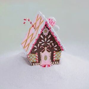 Glitterville Anthropologie glitter cottage ornament 5”